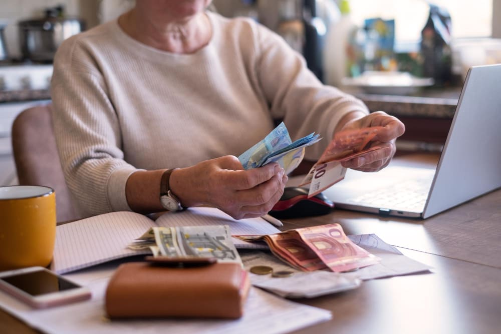 Student reviewing ANZ financing options with financial advisor