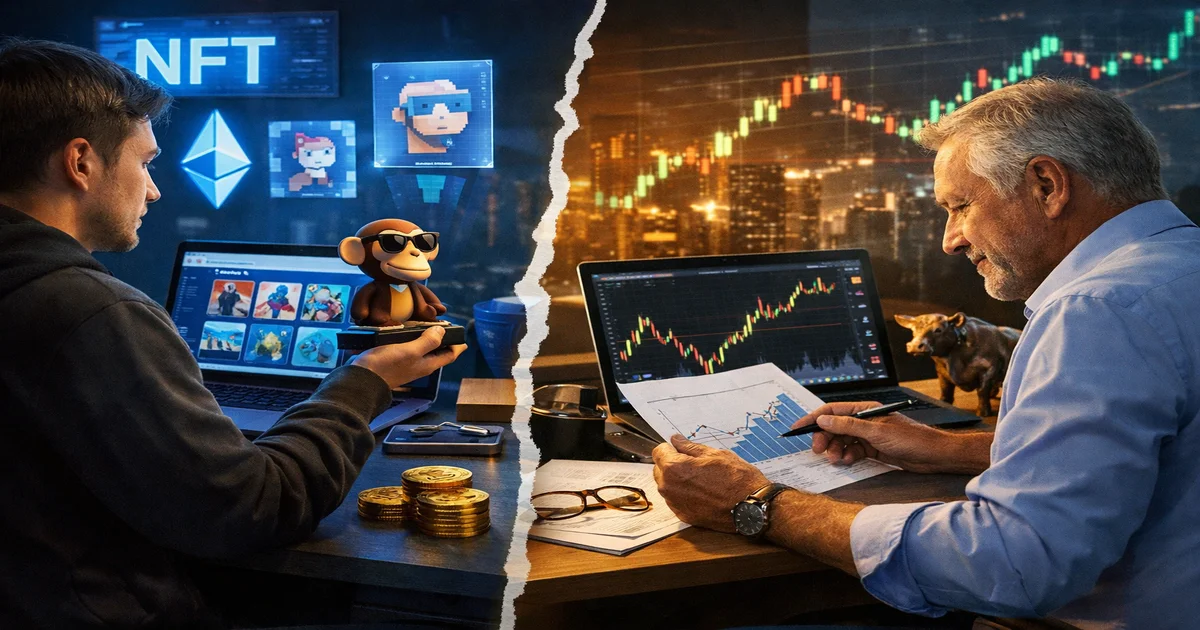 Titelbild von NFT vs Aktien: Meine 18-Monat-Analyse zeigt den klaren Gewinner
