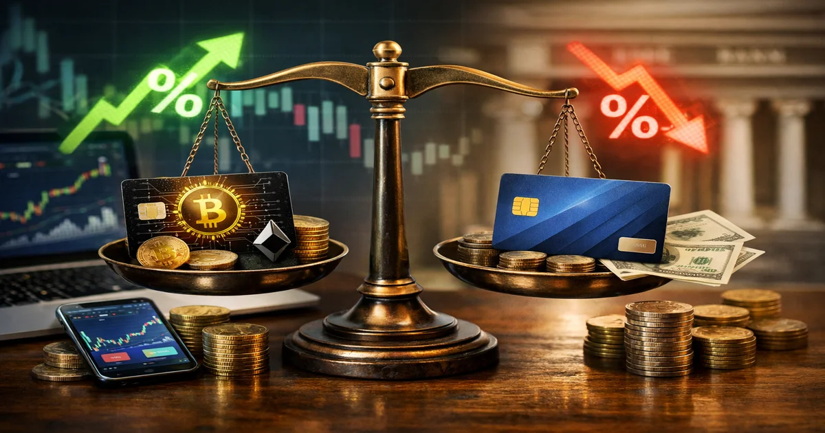 Cover image of DeFi Credit Cards vs Bank Cards: Which Offers Better Interest Rates?