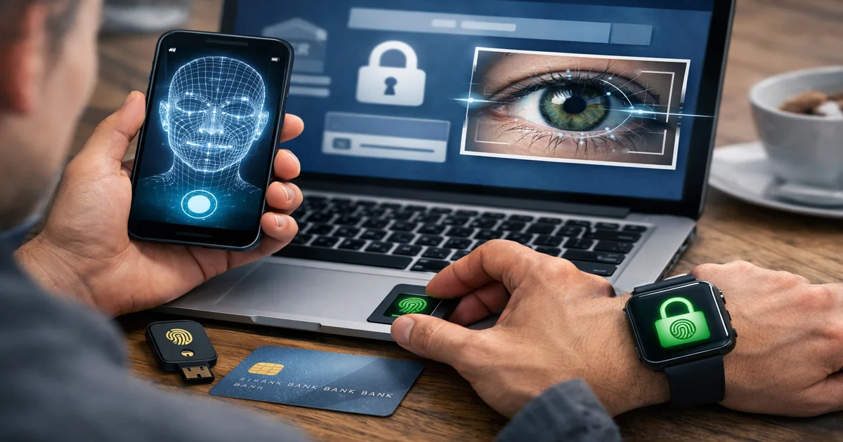 Titelbild von 5 Biometrische Authentifizierungsverfahren für sichereres Online-Banking